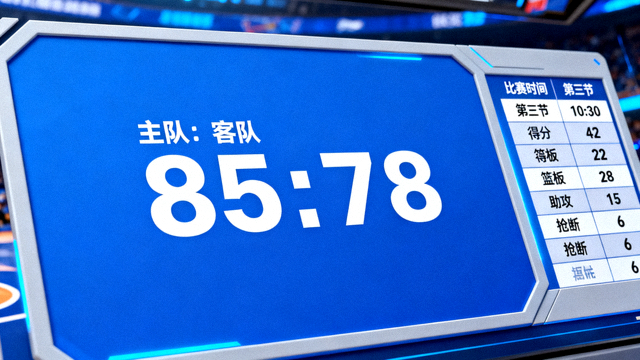 比赛数据统计界面与比分信息展示画面